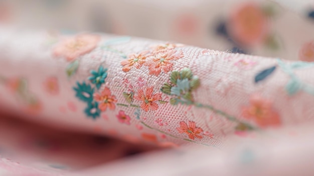 haftowane wzory na naturalnej tkaninie